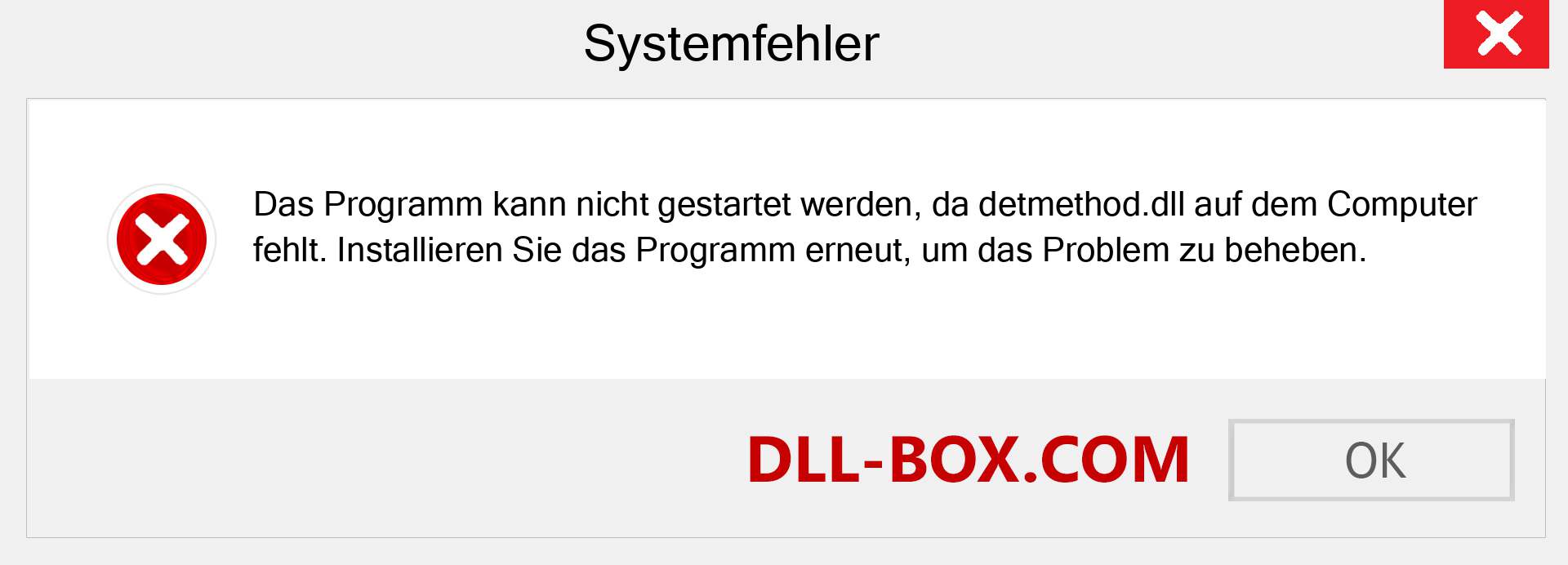 detmethod.dll-Datei fehlt?. Download für Windows 7, 8, 10 - Fix detmethod dll Missing Error unter Windows, Fotos, Bildern