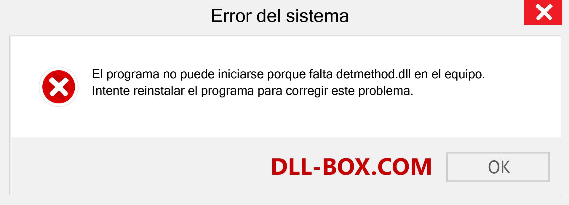 ¿Falta el archivo detmethod.dll ?. Descargar para Windows 7, 8, 10 - Corregir detmethod dll Missing Error en Windows, fotos, imágenes