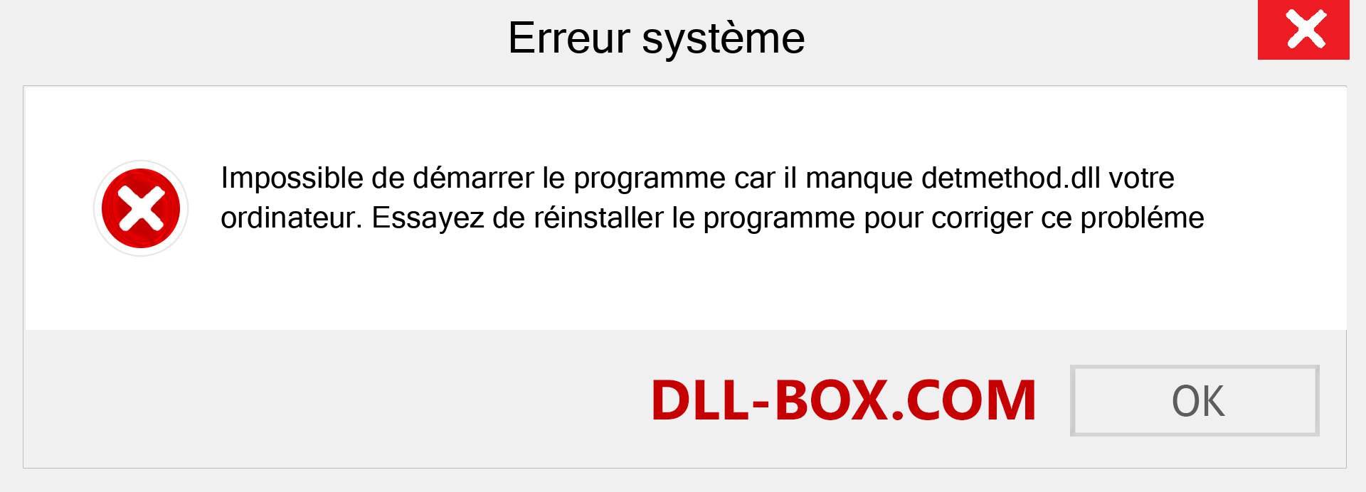 Le fichier detmethod.dll est manquant ?. Télécharger pour Windows 7, 8, 10 - Correction de l'erreur manquante detmethod dll sur Windows, photos, images