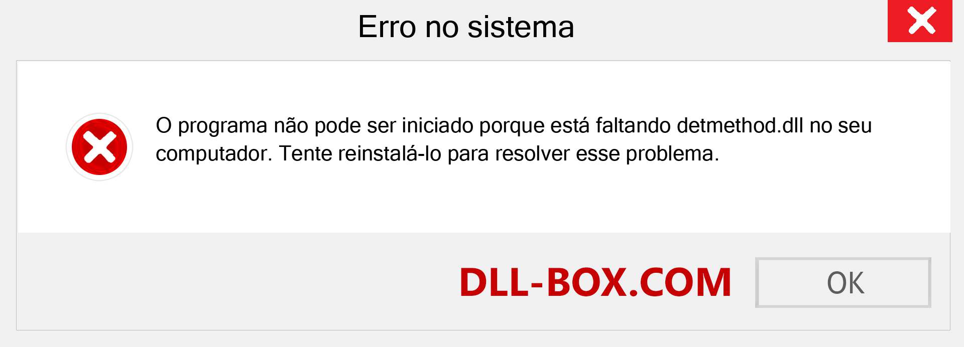 Arquivo detmethod.dll ausente ?. Download para Windows 7, 8, 10 - Correção de erro ausente detmethod dll no Windows, fotos, imagens